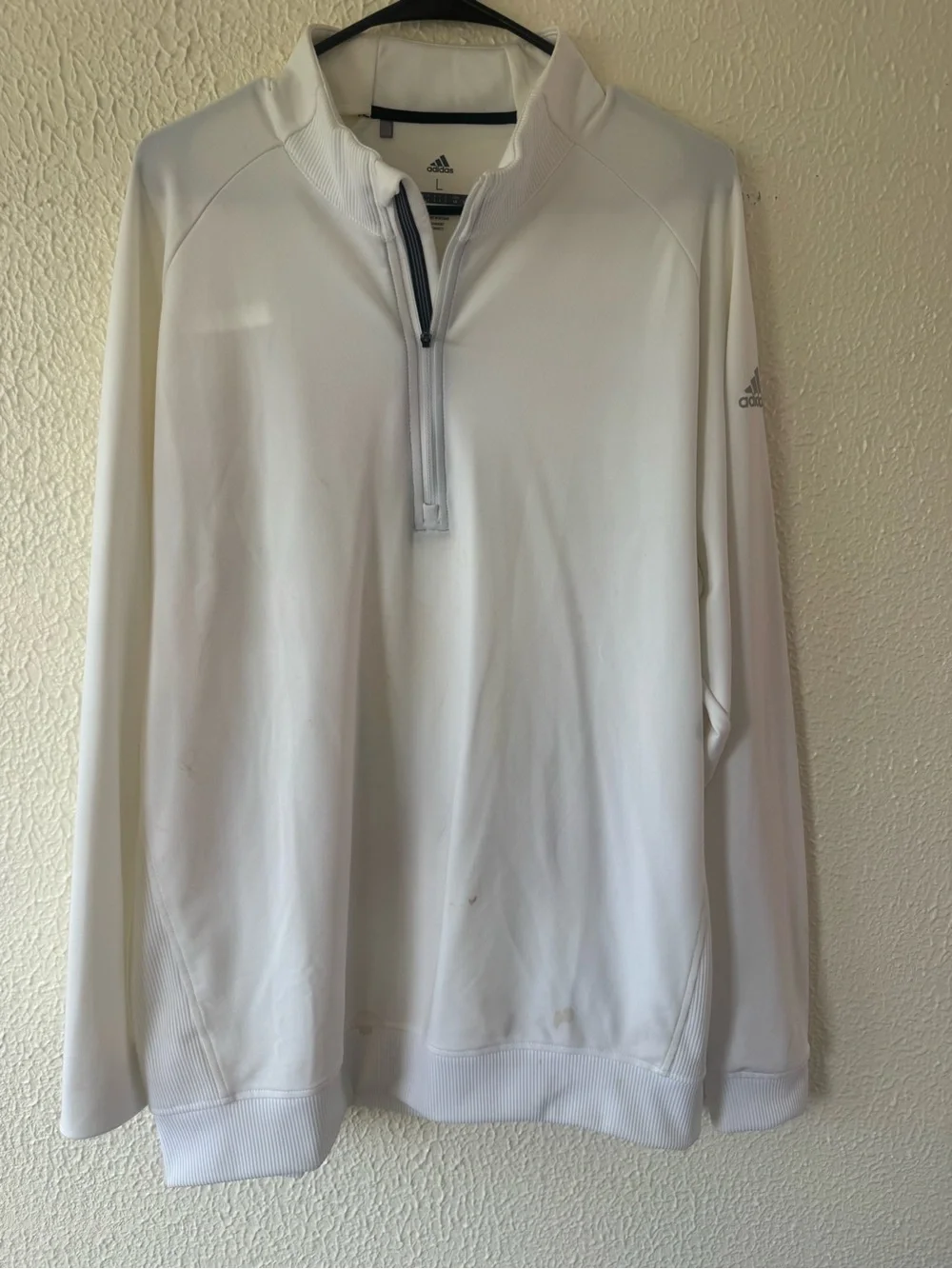 adidas Men’s White Half-Zip Performance Sweater